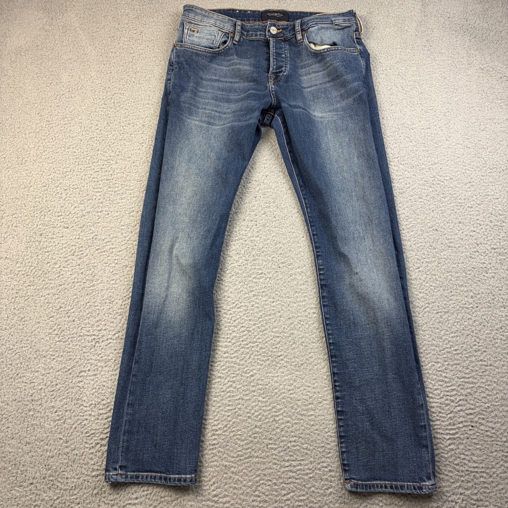 Scotch & Soda Jeans Mens 32x32 Blue Ralston Slim Fit Straight Denim Button Fly